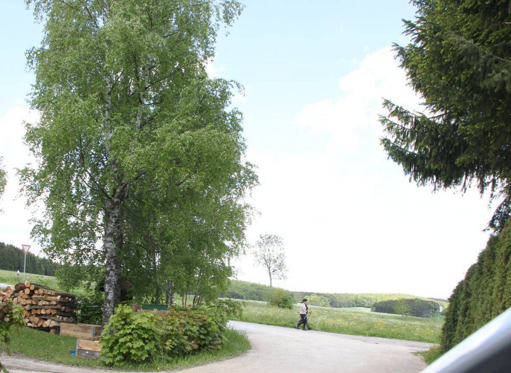 Vom Inneringer Wohngebiet Dullenberg aus werden die Windräder im Gelände oberhalb der Spaziergänger zu sehen sein. ARCHIVFOTO: IGNAZ STÖSSER